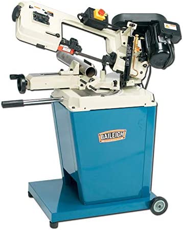 Baileigh Industrial – BS-128M; 110V Metal Cutting Band Saw with Vertical Cutting Option 5″ Round Capacity @ 90 Degrees (1001095)