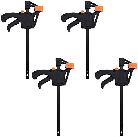 Bar Clamp,One-Handed Mini Clamp/Spreader 4Pcs 4inch Quick Ratchet Release Woodworking Clamps Set Quick-Change F Clamp for Gluing,Assembling work and DIY