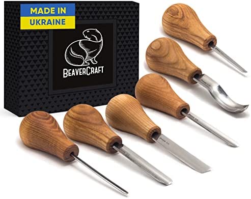 BeaverCraft Wood Carving Tools SC05 Wood Carving Kit Wood Carving Set Wood Carving Knife Woodcarving Tools Wood Carving Palm Gouges Wood Chisels Carving Tools Woodworking Kit Carving Knife Woodworking