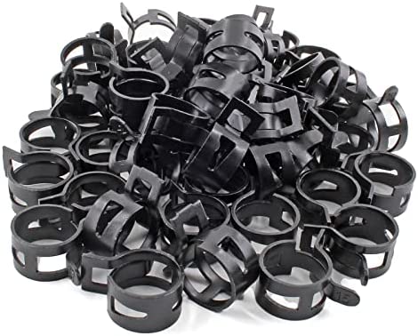Bonsicoky 50Pcs 5/8″ Spring Band Type Action Hose Clamp,15mm Black Manganese Steel Spring Clip Pipe, for Fuel Line Silicone Hose Line Water Pipe