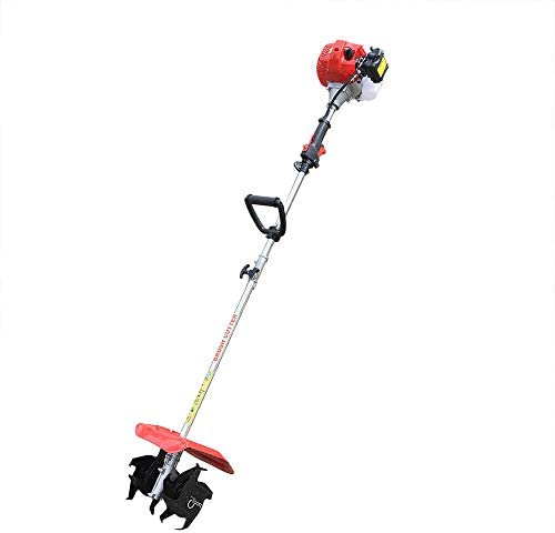 CNCEST 42.7CC 2 Stroke Handheld Gas Powered Tillers Cultivator Garden Weeding Tool Air Cooling Engine Tilling Tool for Garden, Lawn, Digging, Weed Removal, Soil Cultivation (42.7cc 2 Stroke)
