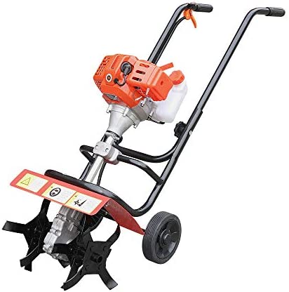 CNCEST 52cc 2Stroke Hand-Pull Recoil Cultivator Gardening Lawn Machine Engine Soil Tool 1900w,Easy Operation and Easy Maintenance