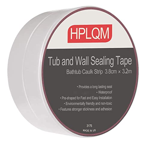 Caulk Strip, PVC Sealing Tape, Self Adhesive Caulking Roll, Waterproof Wall Sealant, 1-1/2″ x 11′, Flexible Peel and Stick Caulking Tape for Wall Corner, Sink, Toilet, Bathtub, Kitchen (White)