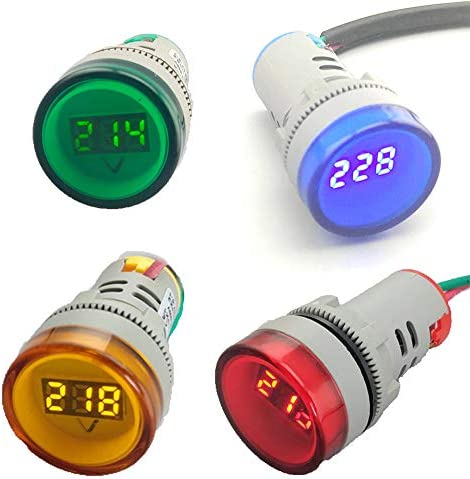 CoCocina 22mm AC 60V-450V LED Digital Voltmeter Indicator Lamp Voltage Gauge Monitor – Yellow