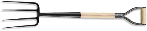 Corona FK 70010 – ‘Spading Fork – 4 Tine 4 Tines, 30 in Ash Wood Handle, Steel & Wood D-Grip