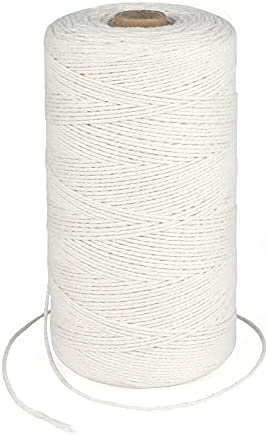 Cotton Bakers Twine,1476 Feet 1.5MM Cotton String for Crafts,Gift Wrapping Twine,Arts & Crafts, Home Decor, Gift Packaging (White)