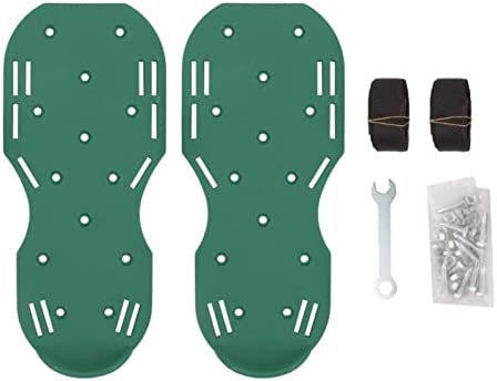 D-GROEE 1 Set Lawn Nail Sandals Slip Easy Assembly Manual Lawn Aerator Shoes for Patio Green
