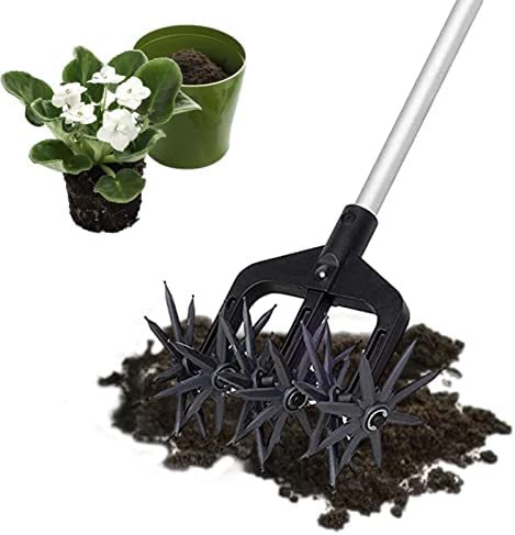 DASG Garden Rotary Tiller,Grass Repair and Seed Planting Tool – Labor-Saving Rotary Cultivator Soil Turning Tool Cultivate Easily Loosening Soil