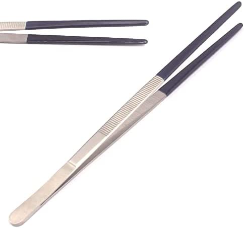DDP NEW TWEEZERS RUBBER PVC COATED TIPS 10″ STAINLESS STEEL FORCEPS STEAM ULTRASONIC CLEANING