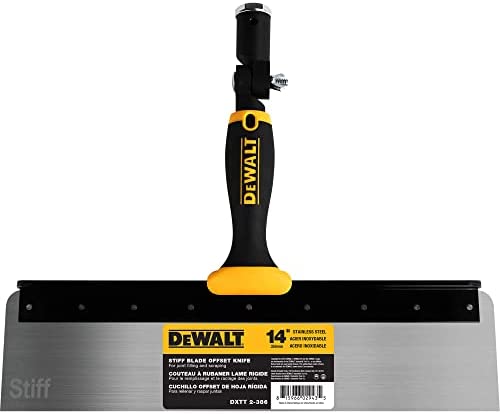 DEWALT 14″ Offset Knife, 0.6mm Stainless Steel STIFF Blade | Soft-Grip Handle | DXTT-2-386