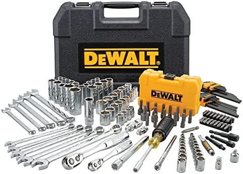 DEWALT Mechanics Tools Kit and Socket Set, 142-Piece, 1/4 & 3/8″ Drive, MM/SAE (DWMT73802)