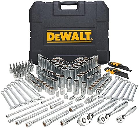 DEWALT Mechanics Tools Kit and Socket Set, 204-Piece, 1/4″ & 3/8″ & 1/2″ Drive, MM/SAE (DWMT72165)