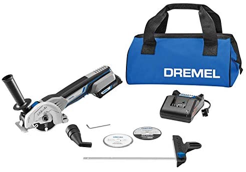 Dremel US20V-01 Compact Circular Saw Tool Kit with (1) 20V Battery, (3) Cutting Wheels & Storage Bag – 15,000 RPM – Ideal for Flush Cutting, Plunge Cutting and Surface Preparation