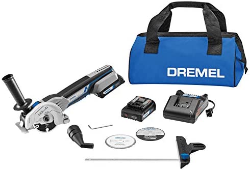 Dremel US20V-02 Compact Circular Saw Kit with (2) 20V Batteries, Charger & Storage Bag, Cordless Compact Saw, 15,000 RPM – Ideal for Flush Cutting, Plunge Cutting and Surface Preparation