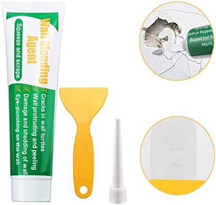 Drywall Patch – Wall Mending Agent with Scraper- Quick & Easy Solution to Fill The Holes in Your Walls-Also Works on Wood & Plaster – Self-Adhesive Drywall Repair Putty (1, 250g)