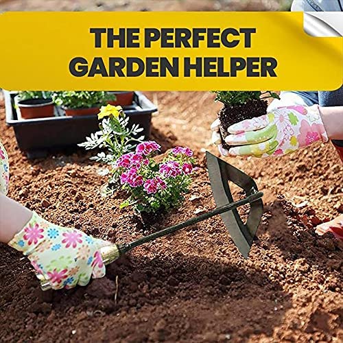 Durable Hoe Weeder Edger Tool Hand All-Steel Edge Hardened Hollow Garden – Patio Lawn & Garden Garlic Sets for Planting (Multicolor, One Size)