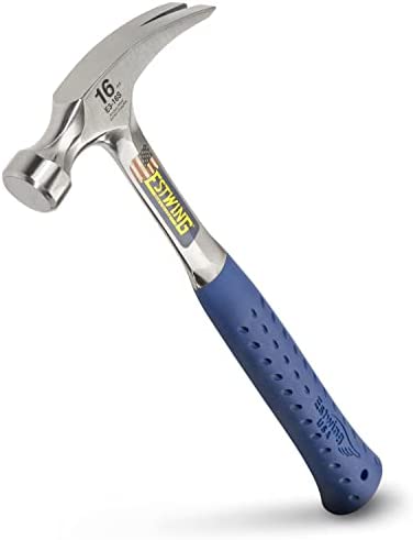 ESTWING Hammer – 16 oz Straight Rip Claw with Smooth Face & Shock Reduction Grip – E3-16S