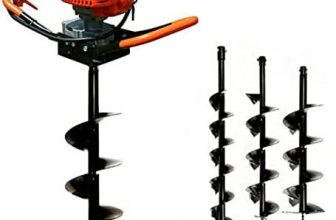 Eapmic Gas Powered Earth Auger Post Hole Digger, 52CC 2.5HP One Man Fence Post Hole Auger 2-Stroke Air-Cooled Post Digging Machine with 3 Drill Bits 4"/6"/8" and 12" Extension Bar
