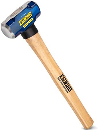 Estwing 2.5-Pound Hard Face Sledge Hammer for Demolition / Stake Driving, 50-55 HRC, 16-Inch Hickory Handle, Ergonomic Grip, Durable Construction