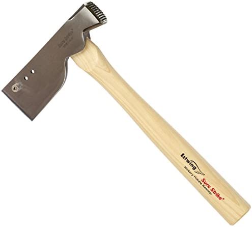 Estwing Shingler’s Hammer – 20 oz Roofer’s Tool with Milled Face & Hickory Wood Handle – MRWS