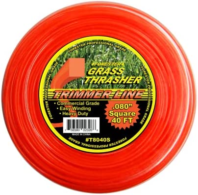 FORESTER Heavy Duty Trimmer Line – Grass Thrasher Round or Square Edge Weed Eater String Universal Trimmer String Fits Most Trimmers and Edgers Weedeater String & Weed Wacker Attachments