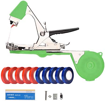 FUNTECK Plant Tying Machine Tapener Tool for Grapes, Raspberries, Tomatoes and Vining Vegetables, Comes with Tapes, Staples and Replacement Blades