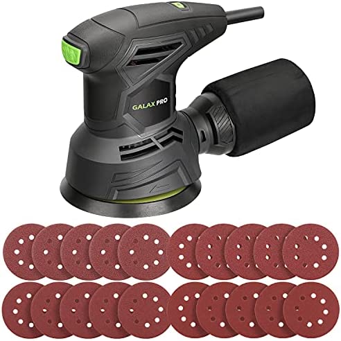 GALAX PRO 2.0Amp Electric Random Orbital Sander,6000-12000 RPM 6 Variable Speeds Sander Machine with 20PCS Different Sizes of Sandpapers, Dust Collection Bag for Woodworking, Sanding, Polishing