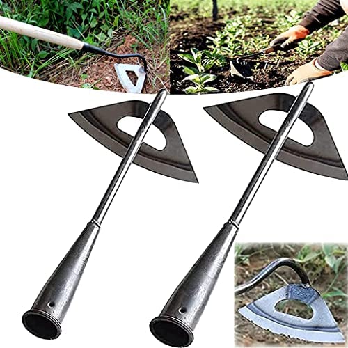 Hollow Hoe for Gardening, wnnyy All-Steel Hardened Hollow Hoe – Durable Edge Tool, Edger Weeder, Hand Shovel Weed Puller Accessories for Backyard Weeding, Loosening, Planting, Black, 6.3×11.81in