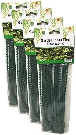 Garden Plant Ties 8 Inch Length Flexible Green Plastic Twist Ties – 120 Pieces