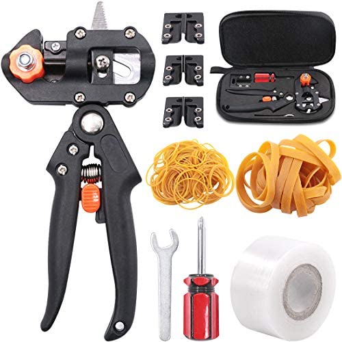 Glarks Professional Garden Fruit Tree Plant Pruning Shears Grafting Cutting Tool Kit with Grafting Tape Rubber Bands