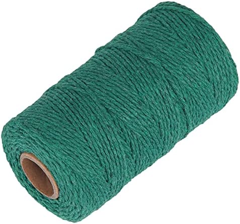 Green Garden Twine for Crafts – Ohtomber 328 Feet 2MM Natural Cotton Twine String for DIY Crafts and Gift Wrapping