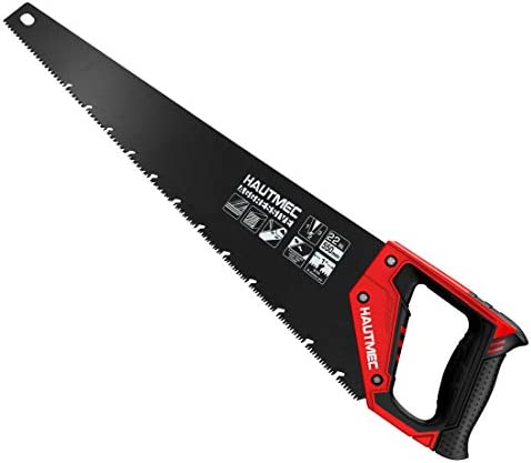 HAUTMEC 22-Inch Aggressive Hand Saw, Large Ergonomical Handle, Wood Saw With Chip Removal Design For Universal Heavy Duty Sawing, Pruning, Gardening, Wood-Plastic Cutting, HT0026-SA