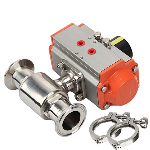 HSH-Flo Sanitary Stainless Steel 304 Tri-Clamp Ferrule Type Double Acting Pneumatic Ball Valve (2 inch)