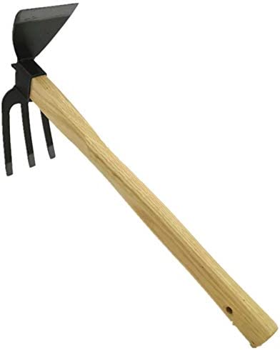 HUALUDA Garden Hoe and Cultivator Hand Tiller Hand Digger Spade Combo Garden Tools with 3 Prongs