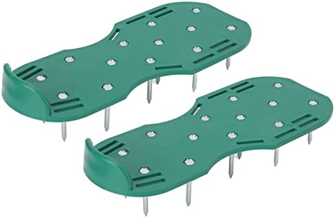 Haofy Lawn Aerator Shoes for Grass, Lawn Spike Shoes, Buckle Straps Soil Conditioner Spike Shoes for Garden, Yard Aeration(Green)