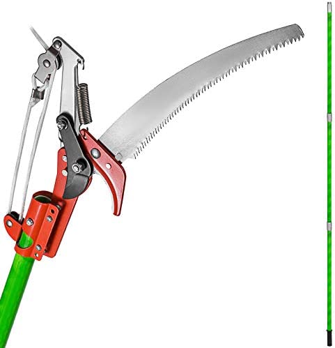 Happybuy Pole Saws for Tree Trimming, 26 Foot Pruning Saws, Alloy Steel Tree Pruner, Extension Pole, Tree Pruner Extendable, Tree Trimmers Long Handle for Sawing and Shearing