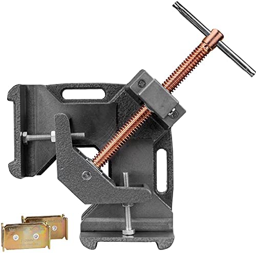 Heavy Duty Cast Iron, 90 Degree Right Angle Clamp, Corner Clamp, Adjustable Swing Jaw, Quick Acting Screw, Angle Iron Stand-Offs, 2.45″ T-Clearance, 2x Magnetic Rest Blocks. WAC35D, Strong Hand Tools