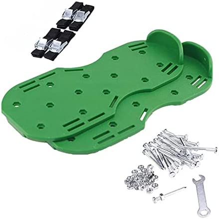 Hgcar 2 Pcs Lawn Aerator Sandals, Universal Size Manual Yard Aerator Shoes, with 26 Spikes and Adjustable Straps, for Garden Aerating Tool