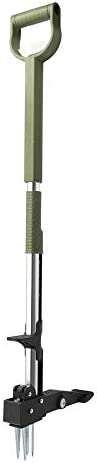 Homes Garden No Bend Stand-Up Manual Weeder 39″-47″ Telescoping Long Handle Extendable D-Grip, Serrated Stainless Steel Claws for Pulling Dandelion, Thistles, All Weeds Out 12 Years Warranty #T719A00