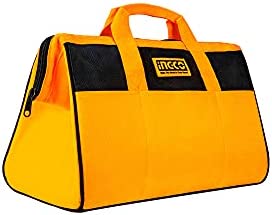INGCO 13 Inch Tool Bag Organizer with Wide Mouth Waterproof Multi-use Tool Tote Bag for Construction Carpentry Gardening Electrician Home DIY HTBG28131