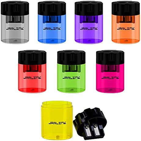 JARLINK 8 Pack Manual Pencil Sharpener, Dual Holes Colorful Sharpener for No.2/Colored/Art Pencils, Kids Adults Portable Sharpener Use in School Office Home and More