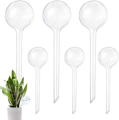 Jnynhha 6PCS Clear Plant Watering Bulbs,Automatic Watering Globes,Plastic Self Watering Bulbs Ball for Plant,Garden,Indoor Outdoor Decoration