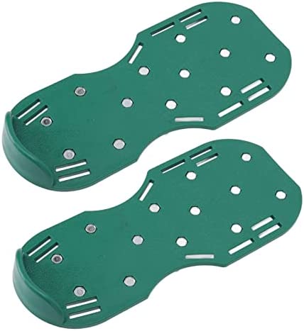 Jopwkuin Lawn Aerator Shoes, Convenient Good Toughness Garden Grass Loosening Tools Labor Saving for Courtyards(Green)
