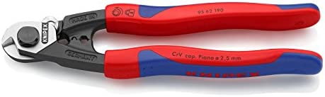 KNIPEX Tools – Wire Rope Cutters, Multi-Component (9562190), 7 1/4-Inch, Comfort Grip