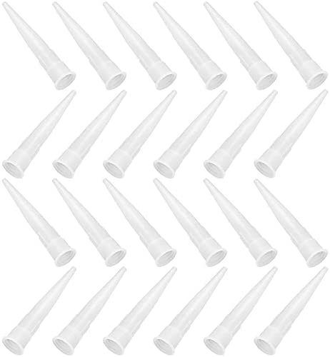 Kyuionty 36Pcs Plastic Caulk Nozzles, Caulk Extension Nozzle Tip Replacement for Caulking Gun (White)
