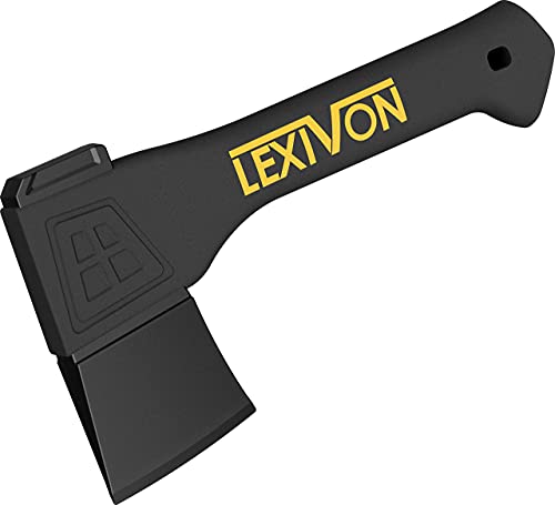 LEXIVON V9 Camping Hatchet, 9-Inch Axe | Ergonomic Grip, Lightweight Fiber-Glass Composite Handle | Protective Carrying Sheath Included (LX-V9)