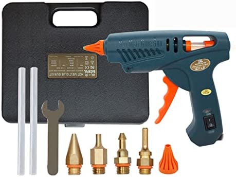 LSXLSD Glue Gun Tool Box 50W/150W 100W Hot Melt Glue Gun Copper Nozzle for 11mm Glue Stick Home Craft DIY Adhesive Hot Gun (Color : Set H, Plug Type : 50-150W)