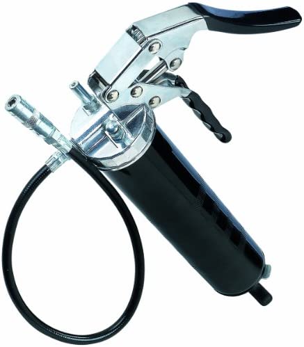 LUMAX LX-1152 Black Heavy Duty Deluxe Pistol Grease Gun with 18″ Flex Hose, Handy 3-Way Loading – Fill with Standard Cartridge, Suction or Bulk Fill. Convenient One-Hand Operation for Easy Greasing.