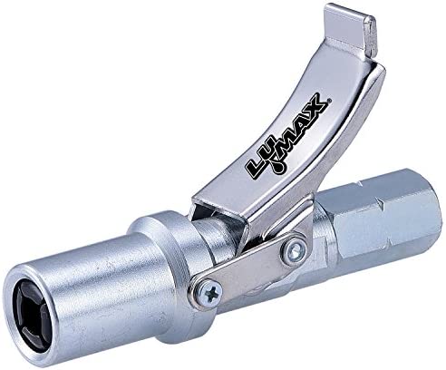 LUMAX LX-1403 Silver Heavy-Duty Quick Release Grease Coupler, 1/8″ NPT, 1 Pack. Integrated Non-Return Valve enables Unit to be Disconnected Easily at pressures up to 15,000 PSI.