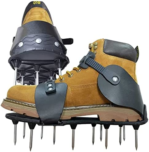 Lawn Aerator Shoes, Lawn Aerator Spike Shoes, Buckle Straps Adjustable of Any Size, Use for Patio Lawn Garden Tools Reduce thatch and Restore Soil Health